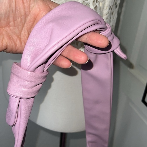 Maje Bow Knotted Studded Leather Bag in Lavender - Picture 6 of 11